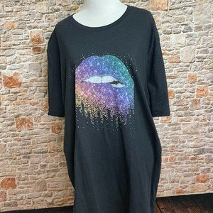 NWT Rainbow Bite Lip T-Shirt